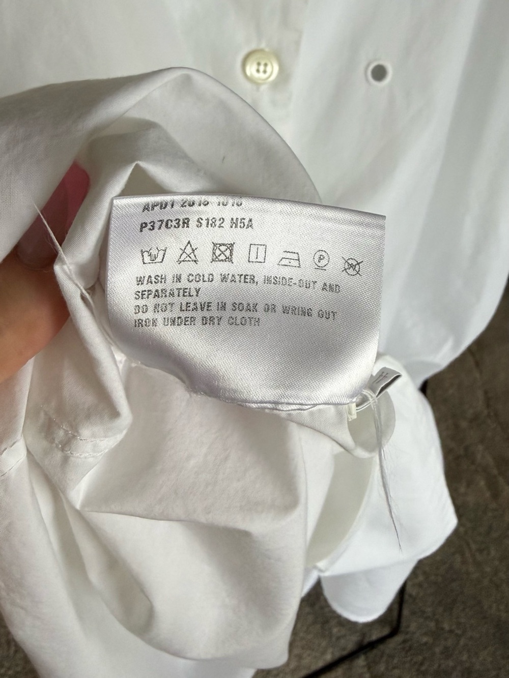Prada White Cold-Shoulder Button-Front Dress with Waist Tie - Picture 12 of 12